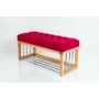 Ławka Pufa Pikowana Czerwony Guzik Tapicerowany LPP-87 Rozmiary od 50 cm do 200 cm
