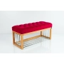 Ławka Pufa Pikowana Czerwony Guzik Tapicerowany LPP-87 Rozmiary od 50 cm do 200 cm
