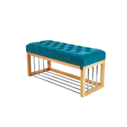 Ławka Pufa Pikowana Turkus Guzik Tapicerowany LPP-87 Rozmiary od 50 cm do 200 cm