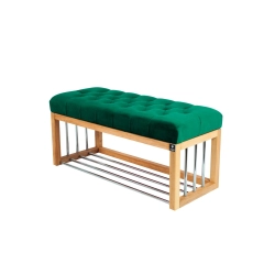 Ławka Pufa Pikowana Butelkowa Zieleń Guzik Tapicerowany LPP-87 Rozmiary od 50 cm do 200 cm