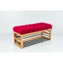 Ławka Pufa Pikowana Czerwony Guzik Tapicerowany LPP-88 Rozmiary od 50 cm do 200 cm