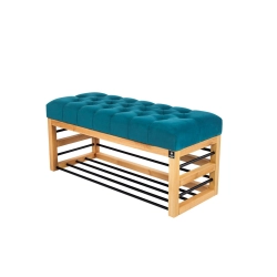 Ławka Pufa Pikowana Turkus Guzik Tapicerowany LPP-88 Rozmiary od 50 cm do 200 cm
