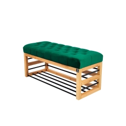 Ławka Pufa Pikowana Butelkowa Zieleń Guzik Tapicerowany LPP-88 Rozmiary od 50 cm do 200 cm