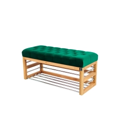 Ławka Pufa Pikowana Butelkowa Zieleń Guzik Tapicerowany LPP-89 Rozmiary od 50 cm do 200 cm