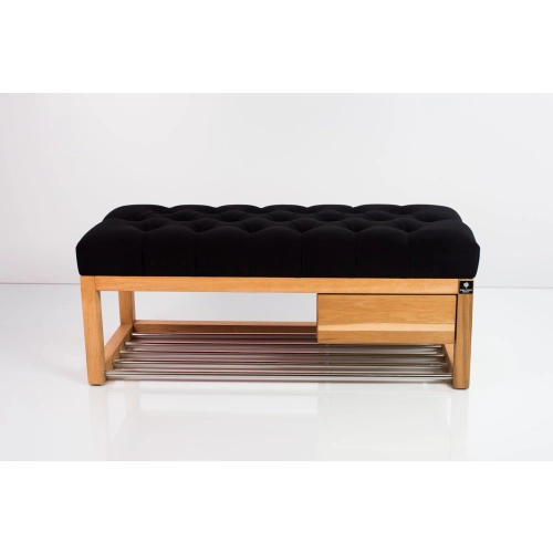 Ławka Szafka Pufa Pikowane Siedzisko Czarny LPP-9 Rozmiary od 50 cm do 200 cm