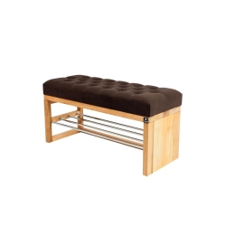 Ławka Pufa Pikowana Brązowy Guzik Tapicerowany LPP-91 Rozmiary od 50 cm do 200 cm