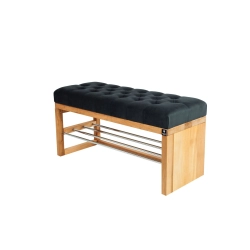 Ławka Pufa Pikowana Grafit Guzik Tapicerowany LPP-91 Rozmiary od 50 cm do 200 cm