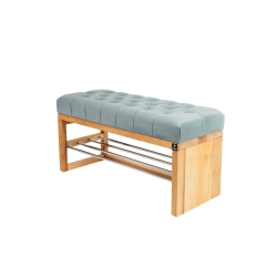 Ławka Pufa Pikowana Popiel Guzik Tapicerowany LPP-91 Rozmiary od 50 cm do 200 cm