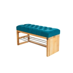 Ławka Pufa Pikowana Turkus Guzik Tapicerowany LPP-91 Rozmiary od 50 cm do 200 cm
