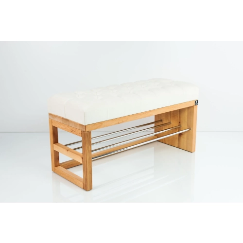 Ławka Pufa Pikowana Biały Guzik Tapicerowany LPP-91 Rozmiary od 50 cm do 200 cm