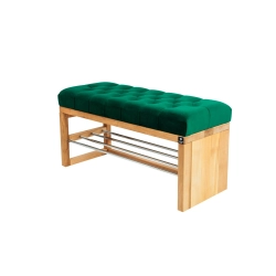 Ławka Pufa Pikowana Butelkowa Zieleń Guzik Tapicerowany LPP-91 Rozmiary od 50 cm do 200 cm