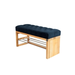 Ławka Pufa Pikowana Granatowy Guzik Tapicerowany LPP-91 Rozmiary od 50 cm do 200 cm