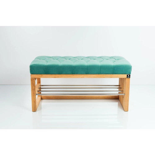 Ławka Pufa Pikowana Mięta Guzik Tapicerowany LPP-91 Rozmiary od 50 cm do 200 cm