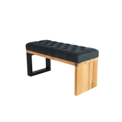 Ławka Pufa Pikowana Grafit Guzik Tapicerowany LPP-92 Rozmiary od 50 cm do 200 cm