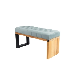 Ławka Pufa Pikowana Popiel Guzik Tapicerowany LPP-92 Rozmiary od 50 cm do 200 cm