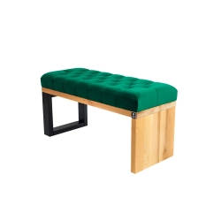 Ławka Pufa Pikowana Butelkowa Zieleń Guzik Tapicerowany LPP-92 Rozmiary od 50 cm do 200 cm