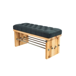 Ławka Pufa Pikowana Grafit Guzik Tapicerowany LPP-93 Rozmiary od 50 cm do 200 cm