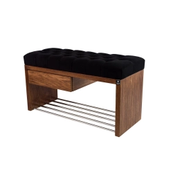 Ławka Szafka Pufa Pikowane Siedzisko Czarny LPS-1 Rozmiary od 50 cm do 200 cm