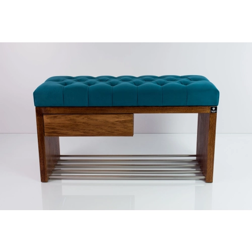 Ławka Szafka Pufa Pikowane Siedzisko Turkus LPS-1 Rozmiary od 50 cm do 200 cm