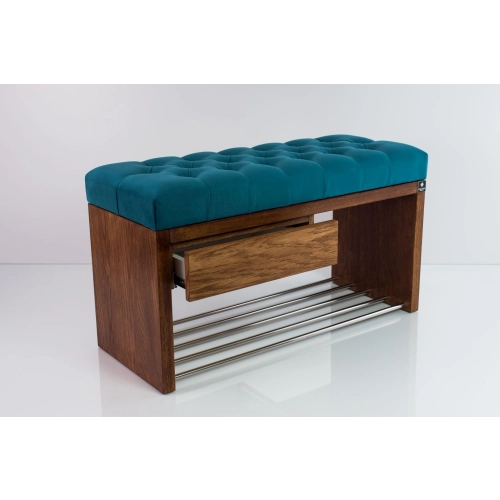 Ławka Szafka Pufa Pikowane Siedzisko Turkus LPS-1 Rozmiary od 50 cm do 200 cm