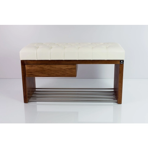 Ławka Szafka Pufa Pikowane Siedzisko Ekoskóra Biały LPS-1 Rozmiary od 50 cm do 200 cm