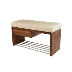 Ławka Szafka Pufa Pikowane Siedzisko Ekoskóra Złamana Biel LPS-1 Rozmiary od 50 cm do 200 cm