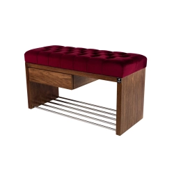 Ławka Szafka Pufa Pikowane Siedzisko Bordowy LPS-1 Rozmiary od 50 cm do 200 cm