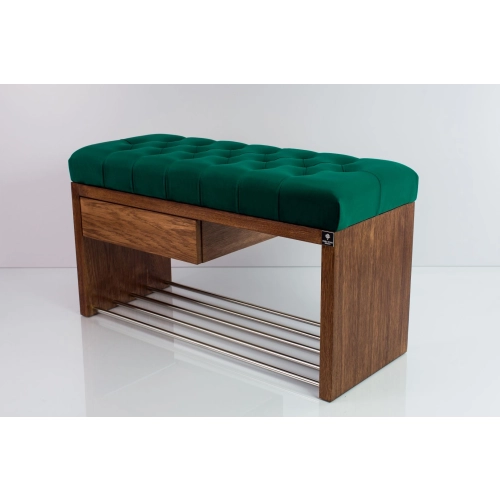 Ławka Szafka Pufa Pikowane Siedzisko Butelkowa Zieleń LPS-1 Rozmiary od 50 cm do 200 cm