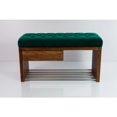 Ławka Szafka Pufa Pikowane Siedzisko Butelkowa Zieleń LPS-1 Rozmiary od 50 cm do 200 cm