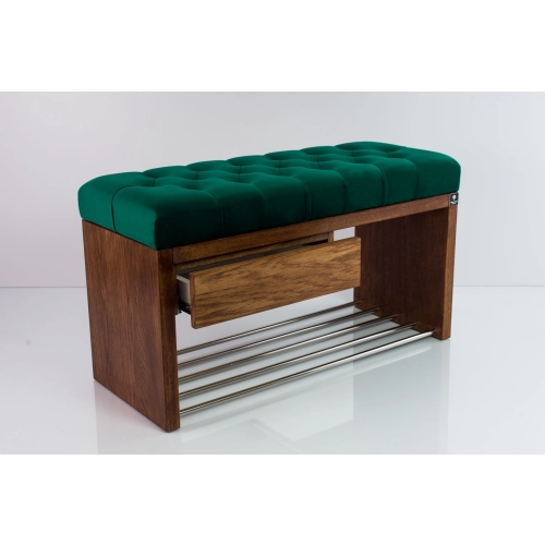 Ławka Szafka Pufa Pikowane Siedzisko Butelkowa Zieleń LPS-1 Rozmiary od 50 cm do 200 cm