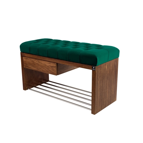 Ławka Szafka Pufa Pikowane Siedzisko Butelkowa Zieleń LPS-1 Rozmiary od 50 cm do 200 cm