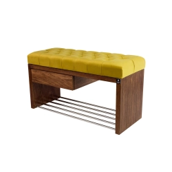 Ławka Szafka Pufa Pikowane Siedzisko Żółcień Cytrynowa LPS-1 Rozmiary od 50 cm do 200 cm