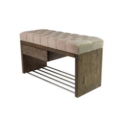 Ławka Szafka Pufa Pikowane Siedzisko Beż LPS-1 Rozmiary od 50 cm do 200 cm