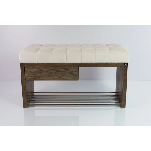 Ławka Szafka Pufa Pikowane Siedzisko Biały LPS-1 Rozmiary od 50 cm do 200 cm