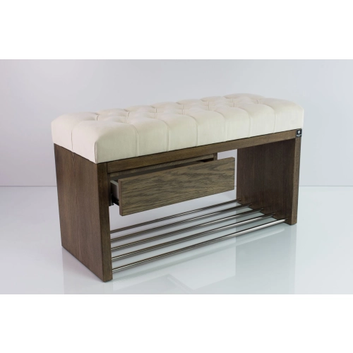 Ławka Szafka Pufa Pikowane Siedzisko Biały LPS-1 Rozmiary od 50 cm do 200 cm