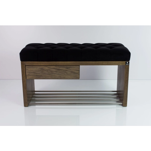 Ławka Szafka Pufa Pikowane Siedzisko Czarny LPS-1 Rozmiary od 50 cm do 200 cm