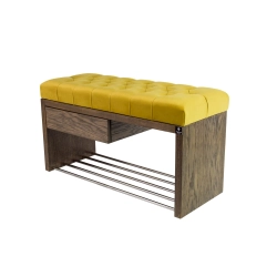 Ławka Szafka Pufa Pikowane Siedzisko Żółcień Cytrynowa LPS-1 Rozmiary od 50 cm do 200 cm