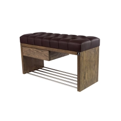 Ławka Szafka Pufa Pikowane Siedzisko Ekoskóra Brąz LPS-1 Rozmiary od 50 cm do 200 cm