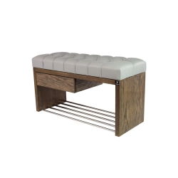 Ławka Szafka Pufa Pikowane Siedzisko Ekoskóra Popiel LPS-1 Rozmiary od 50 cm do 200 cm
