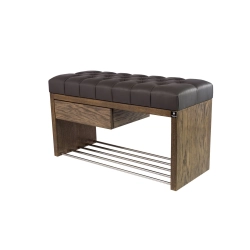 Ławka Szafka Pufa Pikowane Siedzisko Ekoskóra Grafit LPS-1 Rozmiary od 50 cm do 200 cm