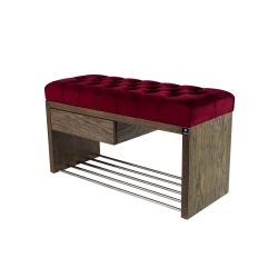 Ławka Szafka Pufa Pikowane Siedzisko Bordowy LPS-1 Rozmiary od 50 cm do 200 cm