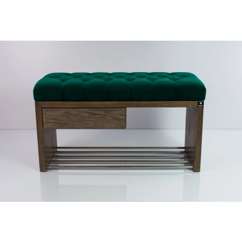 Ławka Szafka Pufa Pikowane Siedzisko Butelkowa Zieleń LPS-1 Rozmiary od 50 cm do 200 cm