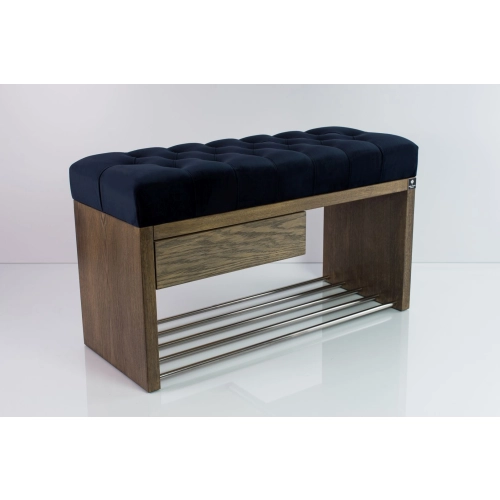 Ławka Szafka Pufa Pikowane Siedzisko Granatowy LPS-1 Rozmiary od 50 cm do 200 cm