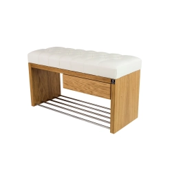 Ławka Szafka Pufa Pikowane Siedzisko Ekoskóra Biały LPS-2 Rozmiary od 50 cm do 200 cm