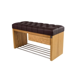 Ławka Szafka Pufa Pikowane Siedzisko Ekoskóra Brąz LPS-2 Rozmiary od 50 cm do 200 cm