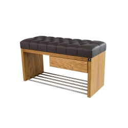 Ławka Szafka Pufa Pikowane Siedzisko Ekoskóra Grafit LPS-2 Rozmiary od 50 cm do 200 cm