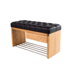 Ławka Szafka Pufa Pikowane Siedzisko Ekoskóra Czarny LPS-2 Rozmiary od 50 cm do 200 cm