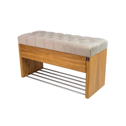 Ławka Szafka Pufa Pikowane Siedzisko Beż LPS-3 Rozmiary od 50 cm do 200 cm