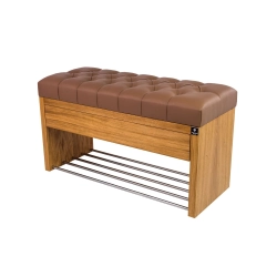 Ławka Szafka Pufa Pikowane Siedzisko Ekoskóra Cappucino LPS-3 Rozmiary od 50 cm do 200 cm