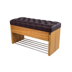 Ławka Szafka Pufa Pikowane Siedzisko Ekoskóra Brązowy LPS-3 Rozmiary od 50 cm do 200 cm